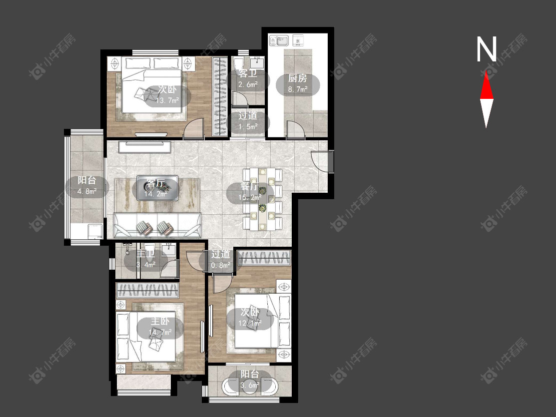 中海凤凰熙岸房源户型图 常州中海凤凰熙岸在售二手房源户型图_小牛看房
