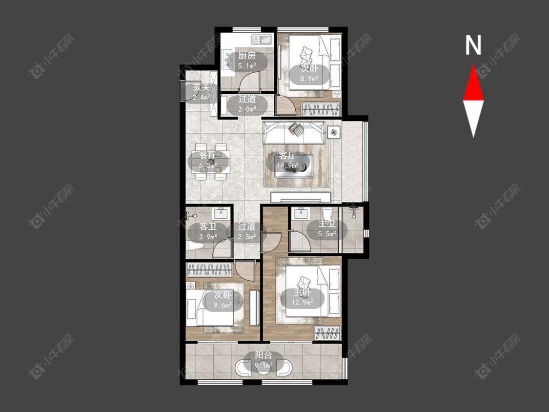 常州新城华宇悦隽公馆在售二手房源户型图_小牛看房