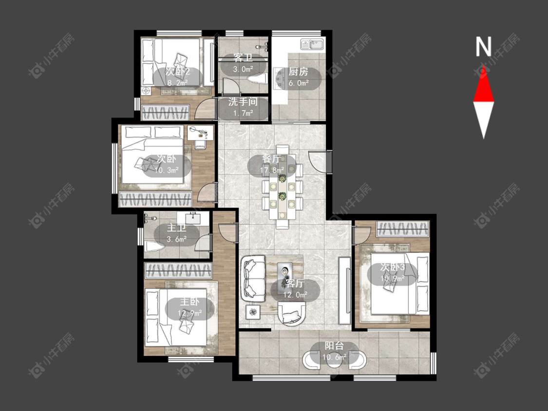 金地珑悦湾房源户型图 常州金地珑悦湾在售二手房源户型图_小牛看房