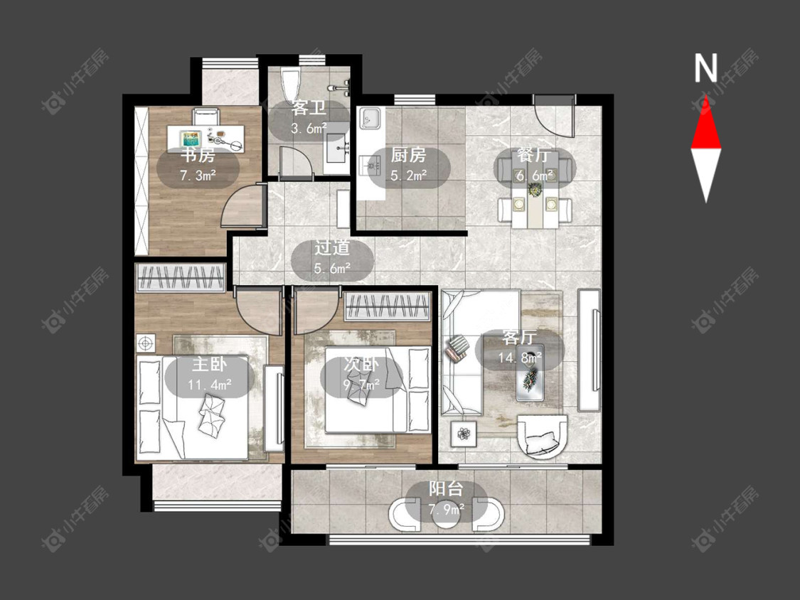 常州融创龙宸映在售二手房源户型图_小牛看房