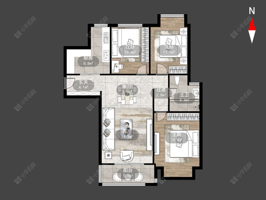 常州景瑞英郡在售二手房源户型图_小牛看房