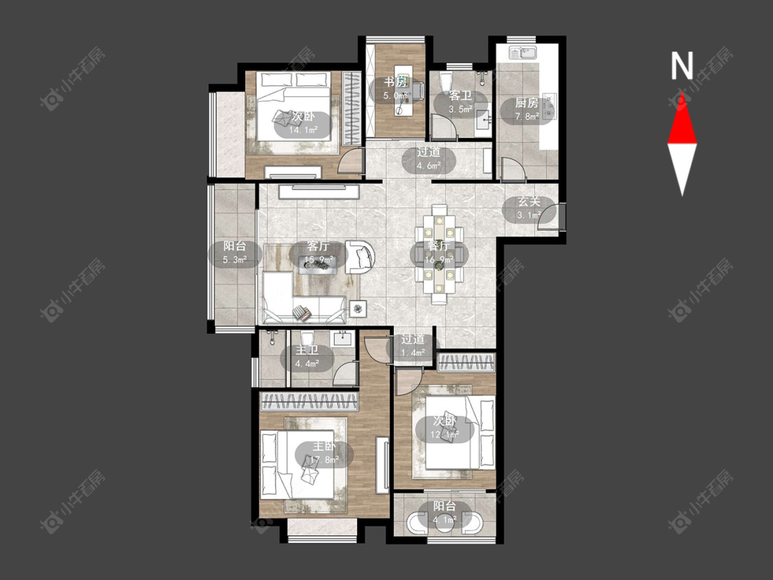 龙湖龙誉城二期房源户型图 常州龙湖龙誉城二期在售二手房源户型图_小牛看房