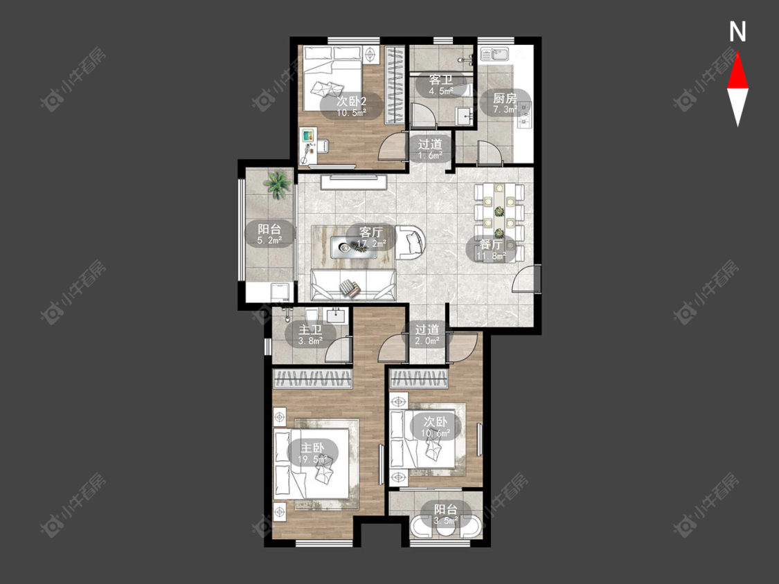 常州公园壹号四期在售二手房源户型图_小牛看房
