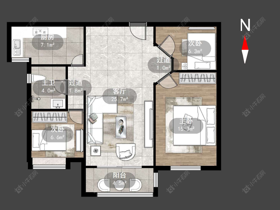 常州华润国际一期在售二手房源户型图_小牛看房