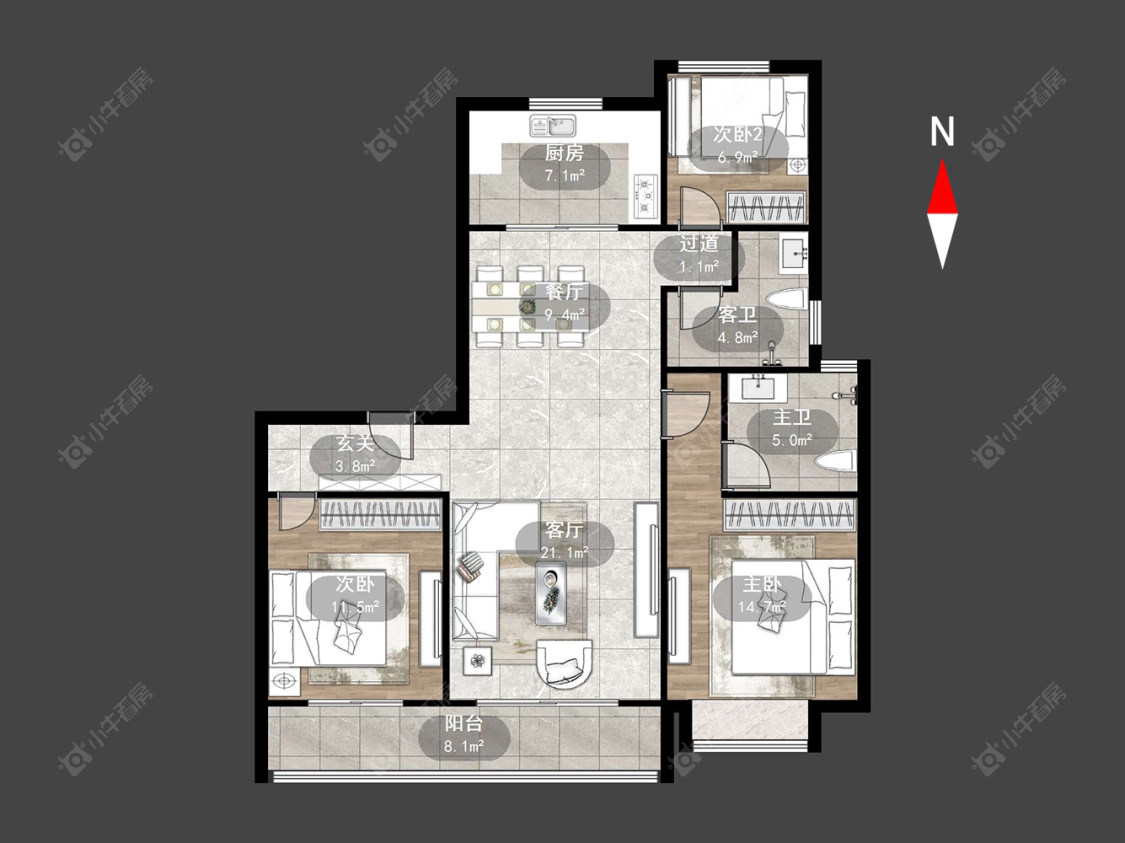 常州旭辉铂悦天宁在售二手房源户型图_小牛看房
