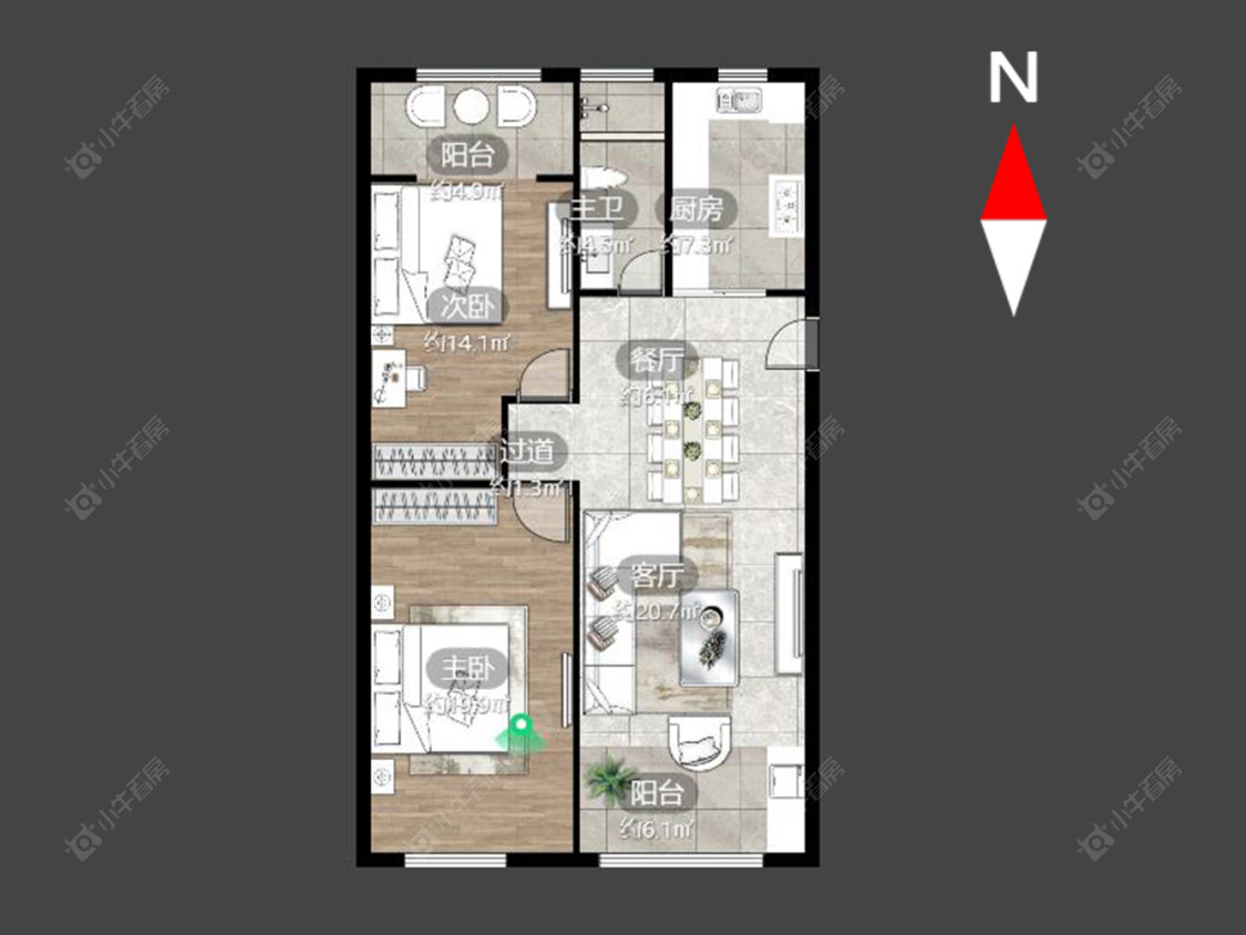 常州绿地世纪城三期在售二手房源户型图_小牛看房