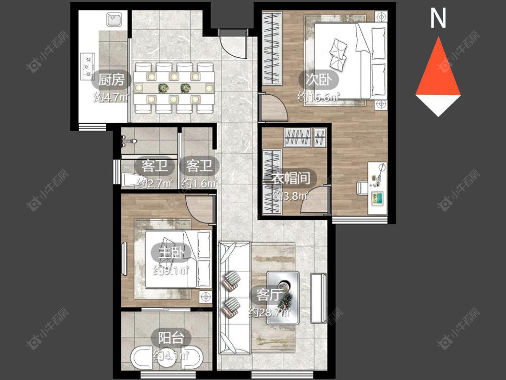 常州摩尔上品在售二手房源户型图_小牛看房