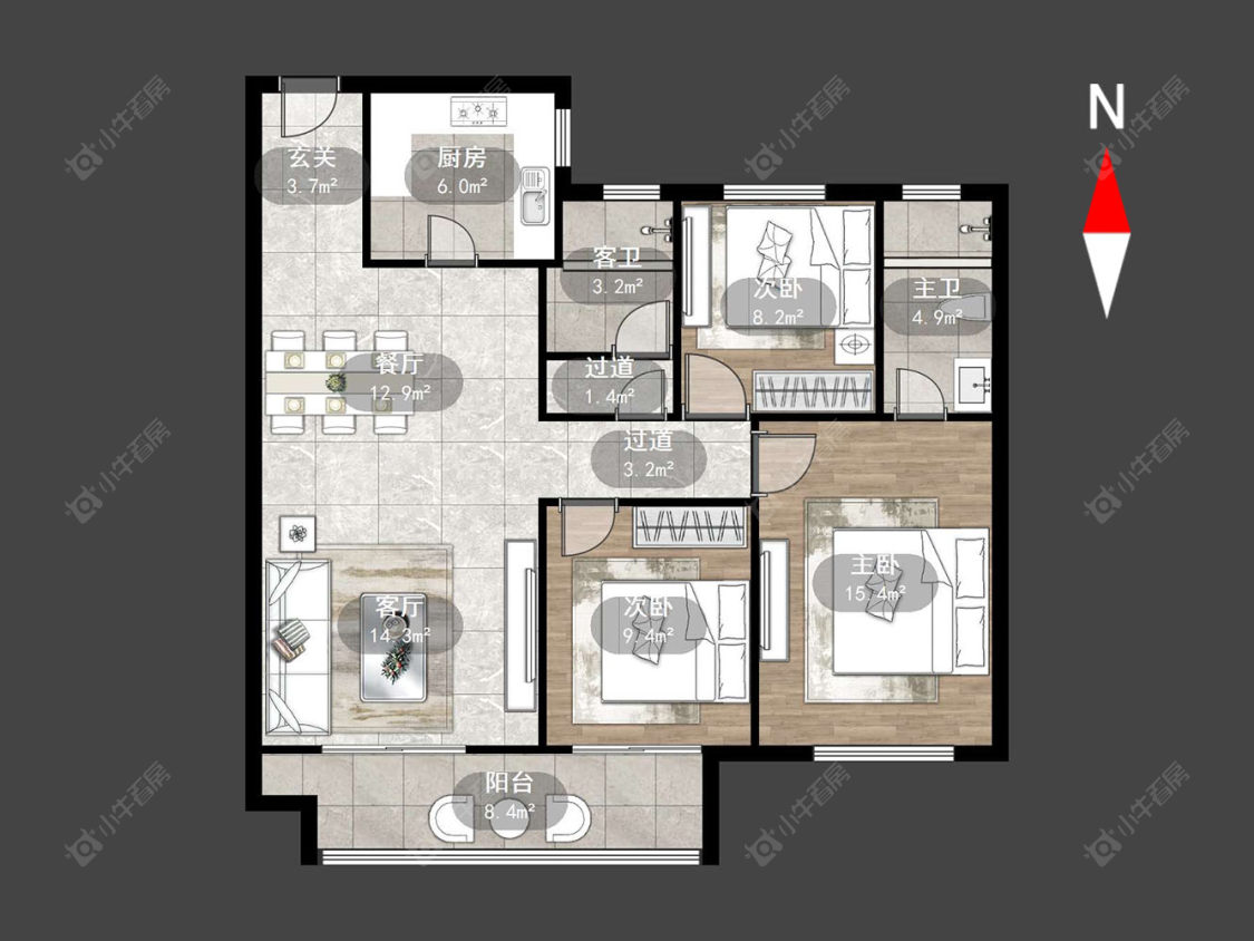 常州观湖名轩在售二手房源户型图_小牛看房