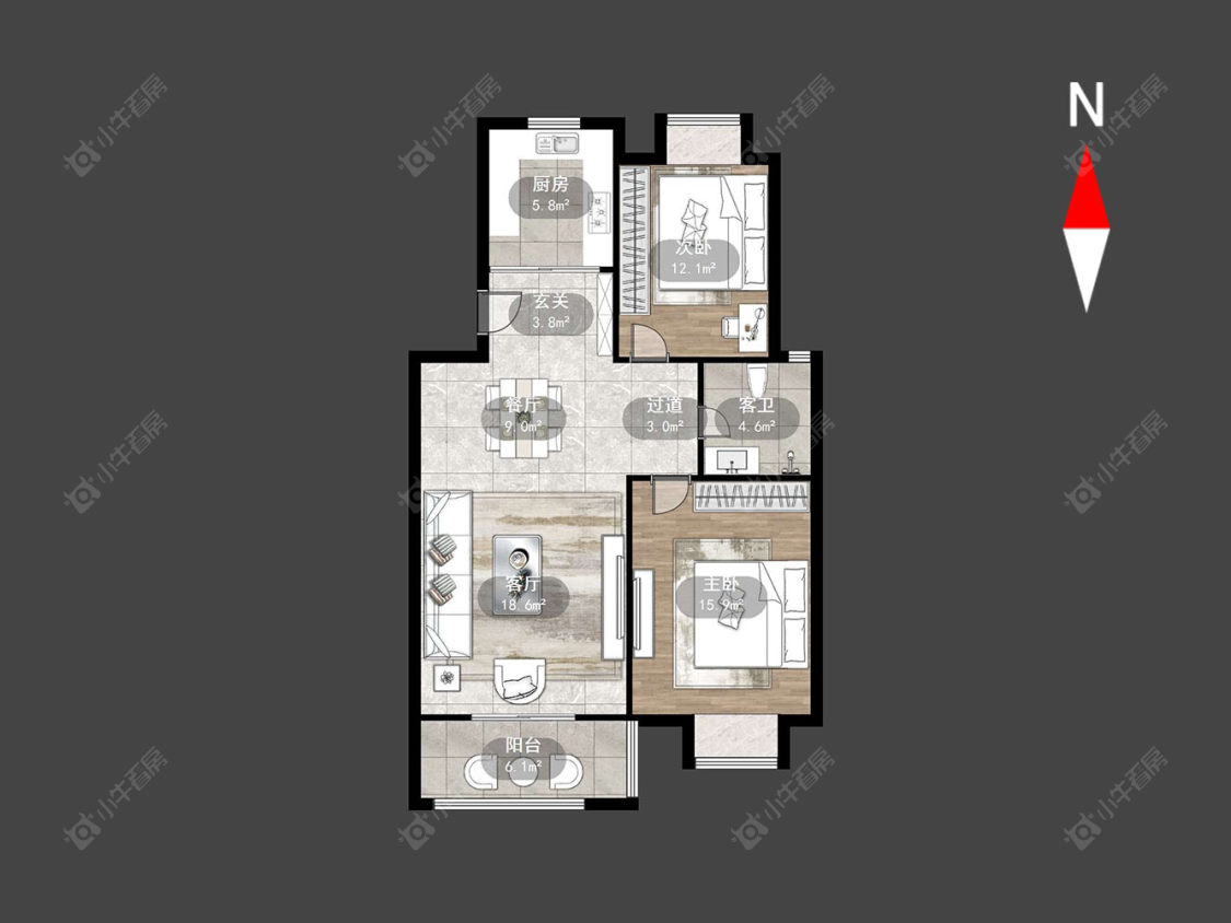 常州青竹苑C区在售二手房房源户型图_小牛看房