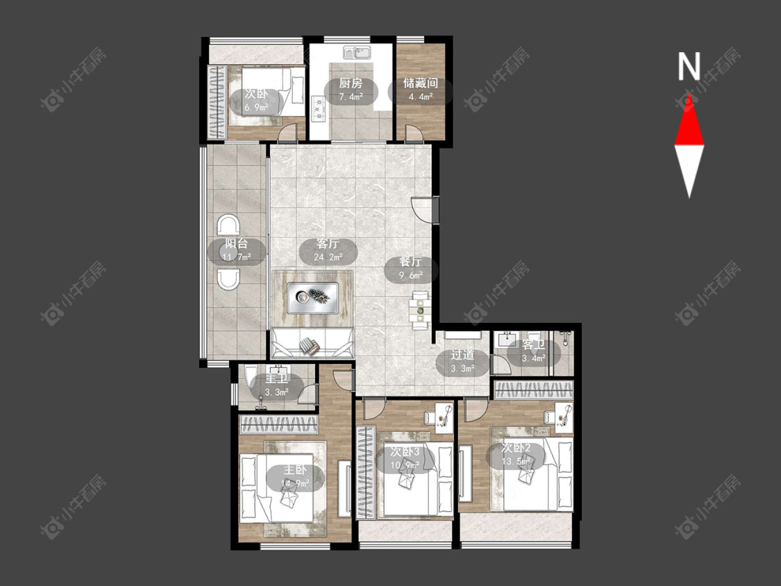常州桃溪院子在售二手房源户型图_小牛看房