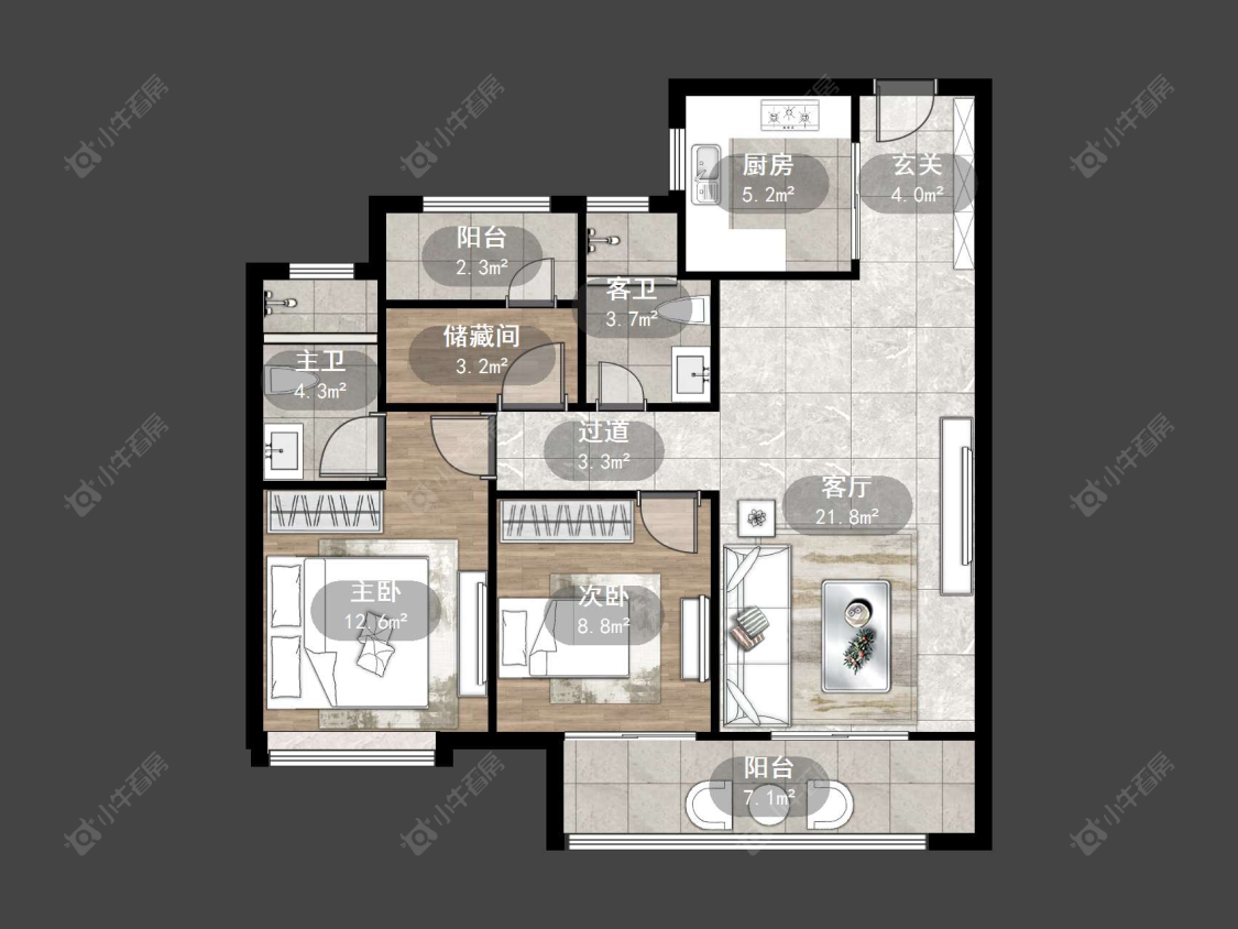 丹阳远洋心里在售二手房源户型图_小牛看房
