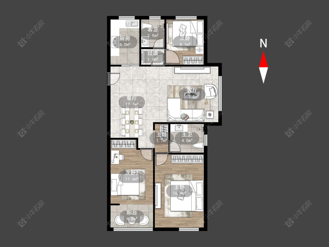 百馨西苑五期房源户型图 常州百馨西苑五期在售二手房源户型图_小牛看房