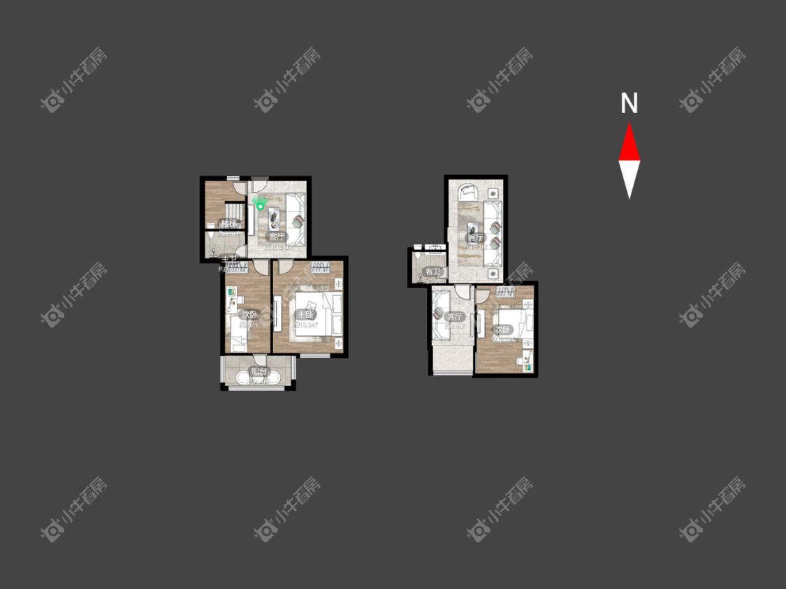 常州西新桥三村在租房源户型图_小牛看房