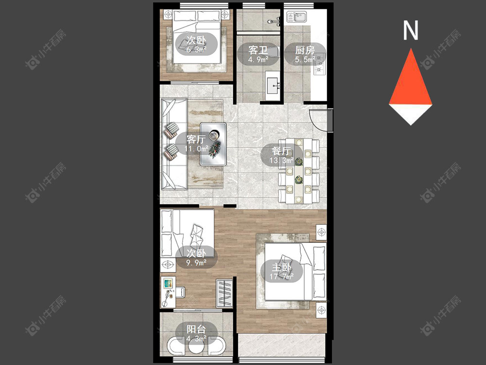 莱蒙城新尚房源户型图 常州莱蒙城新尚在售二手房源户型图_小牛看房