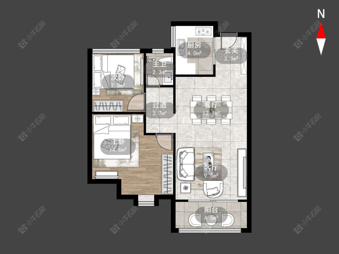 常州雅居乐路劲棠颂在售二手房源户型图_小牛看房