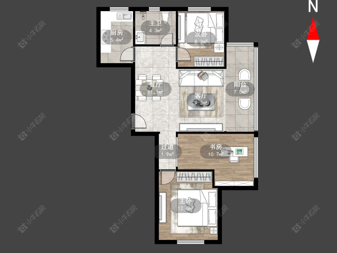 常州水晶城在售二手房源户型图_小牛看房