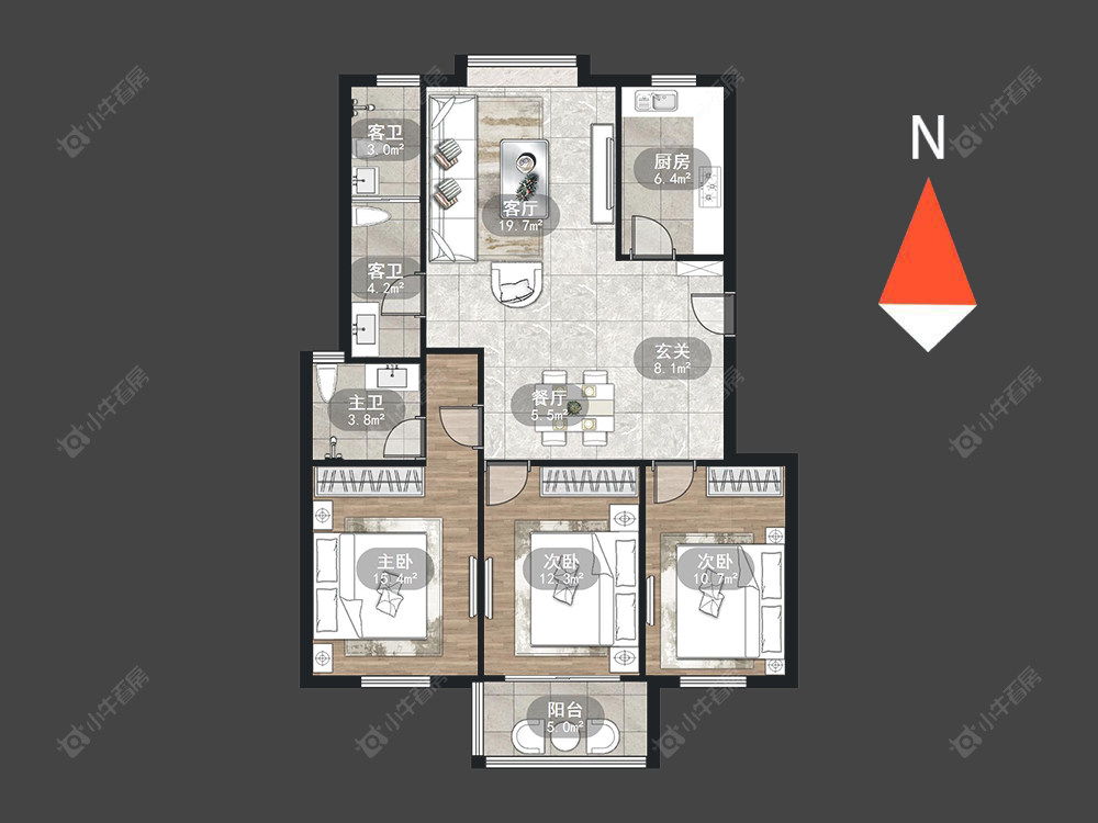 蓝天花园西区房源户型图 常州蓝天花园西区在售二手房源户型图_小牛看房