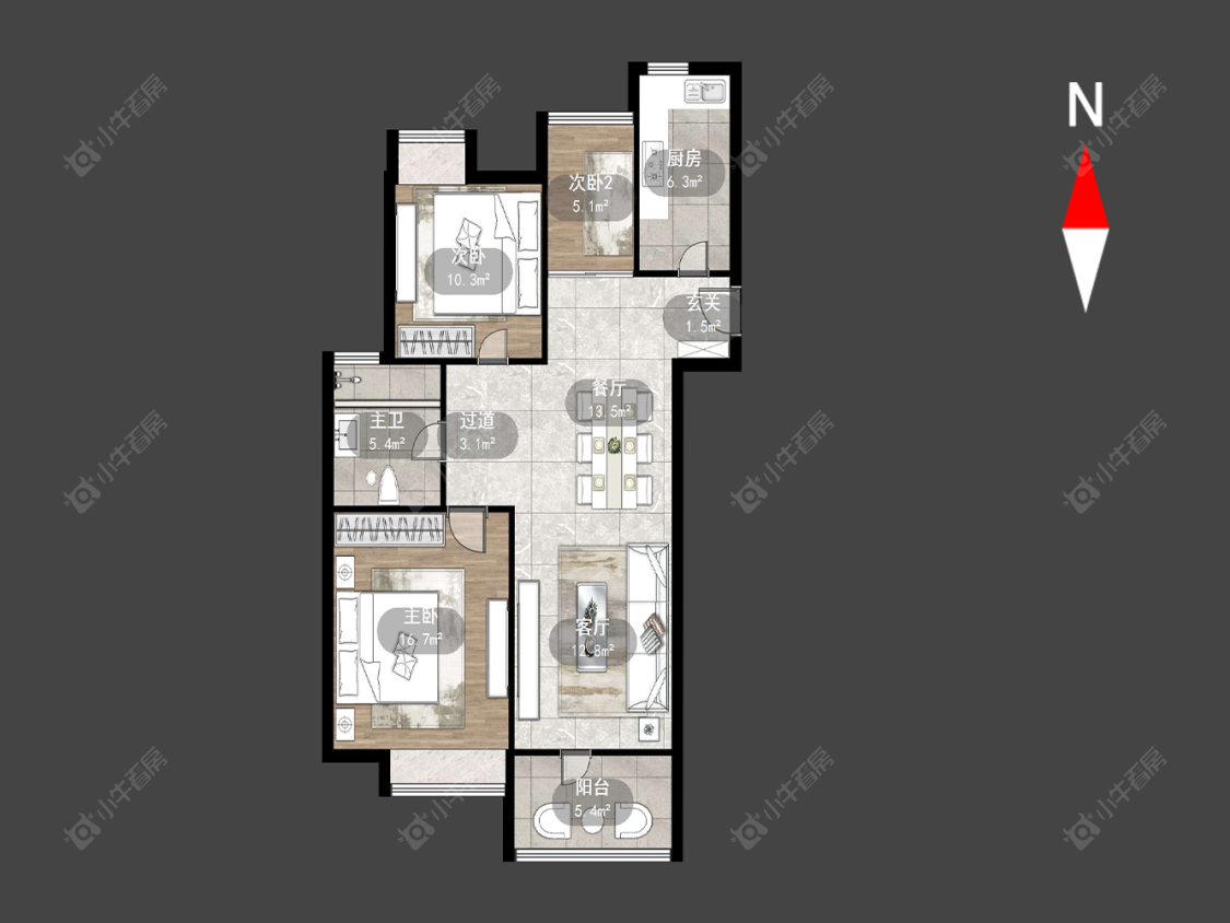 常州福地聚龙苑在售二手房源户型图_小牛看房