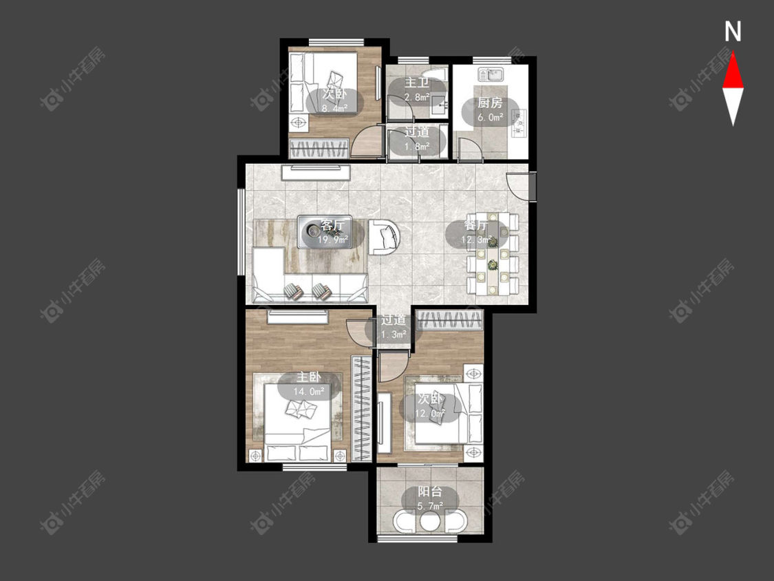 金色领寓房源户型图 常州金色领寓在售二手房源户型图_小牛看房