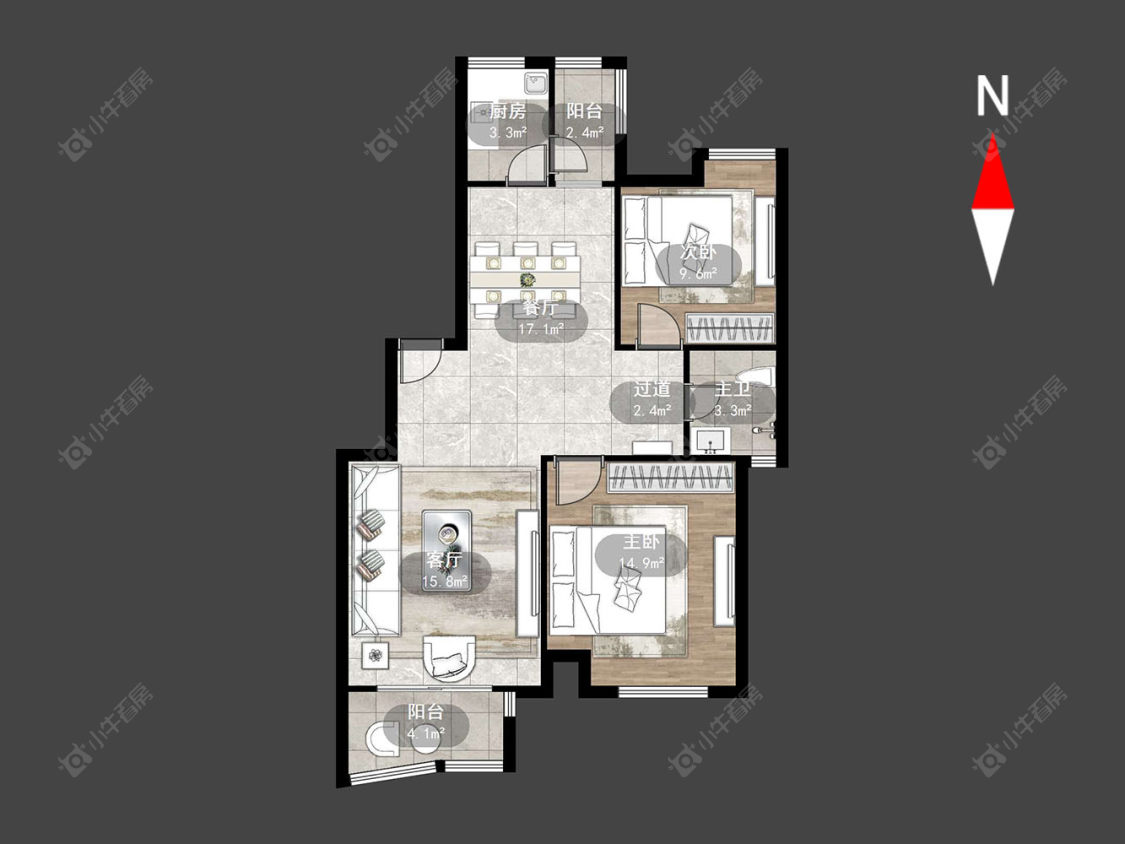 常州新城熙园在售二手房源户型图_小牛看房