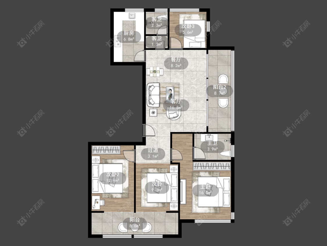 常州牡丹水岸首府在售二手房源户型图_小牛看房