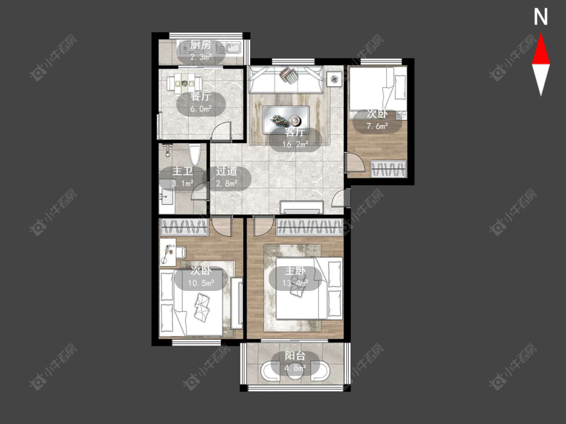 常州健身路在售二手房源户型图_小牛看房