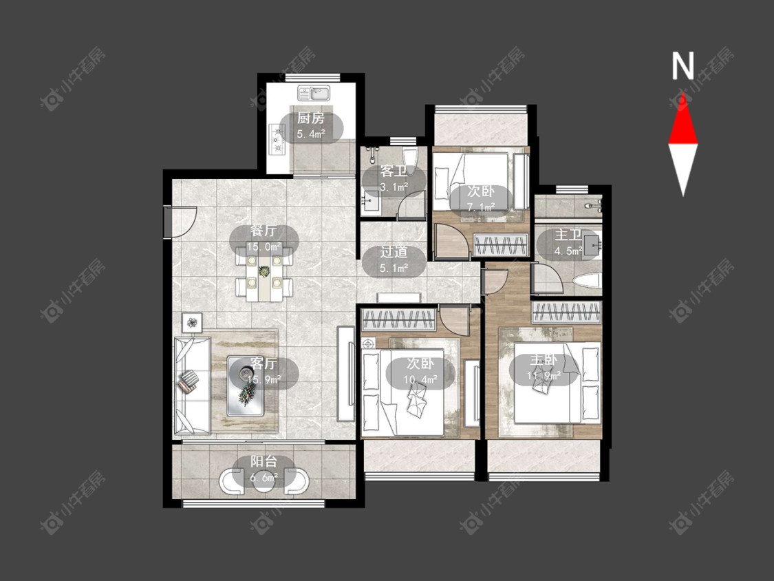 常州万科新都会在售二手房源户型图_小牛看房