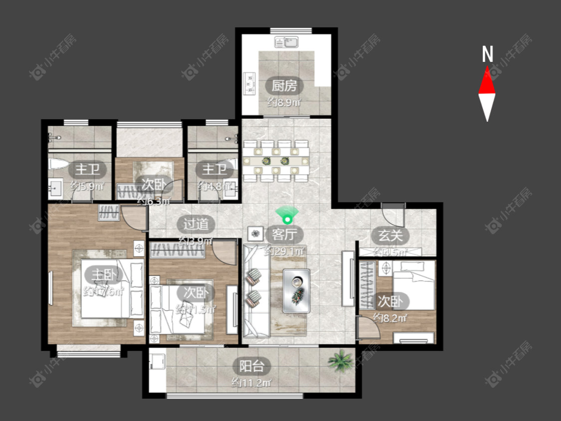 常州华润国际六期在售二手房源户型图_小牛看房