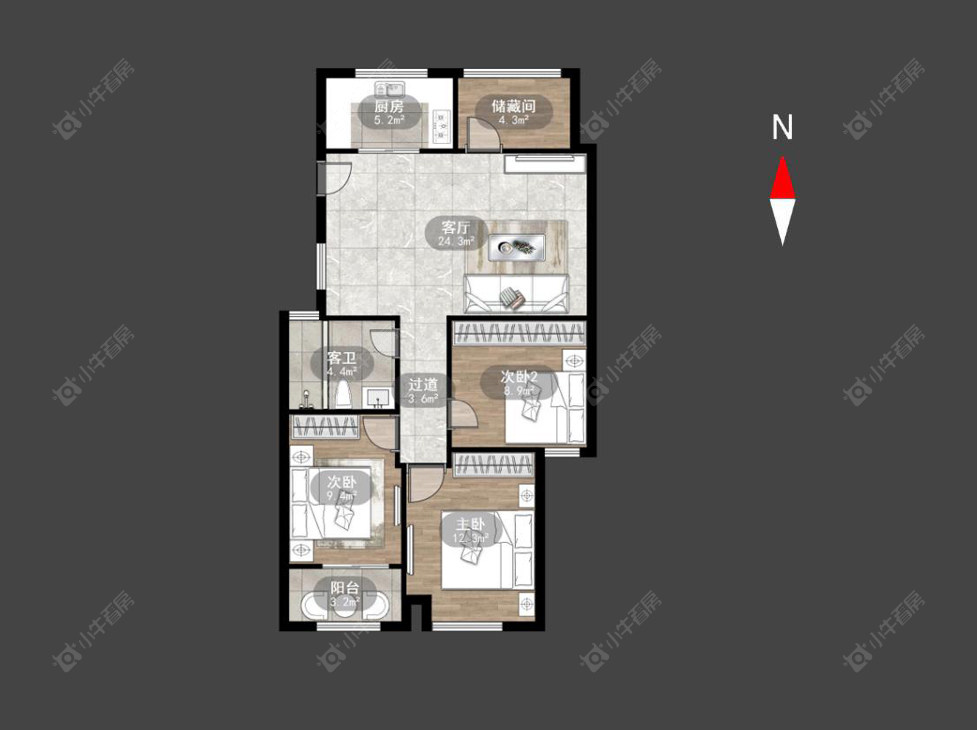 龙涛香榭丽园房源户型图 常州龙涛香榭丽园在售二手房源户型图_小牛看房