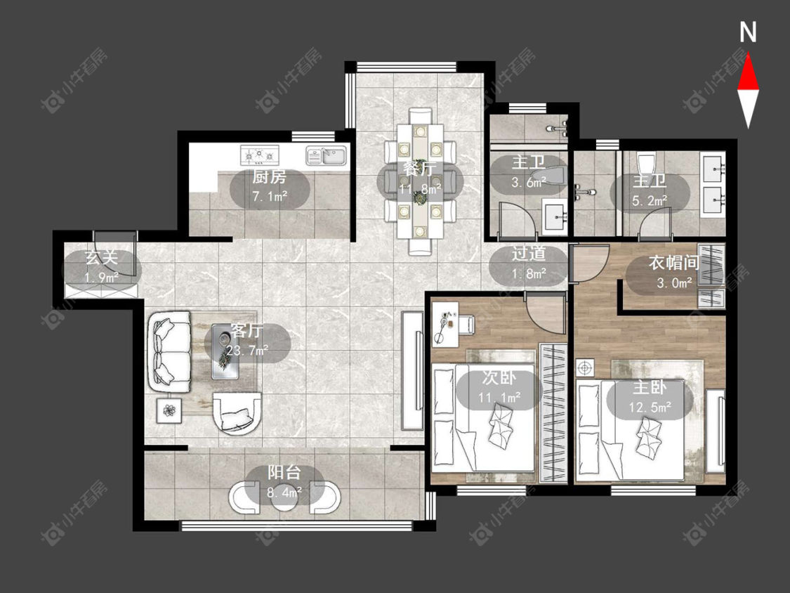 常州中南红玺台在售二手房源户型图_小牛看房