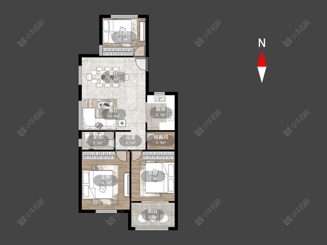 常州新城悠活城在售二手房源户型图_小牛看房