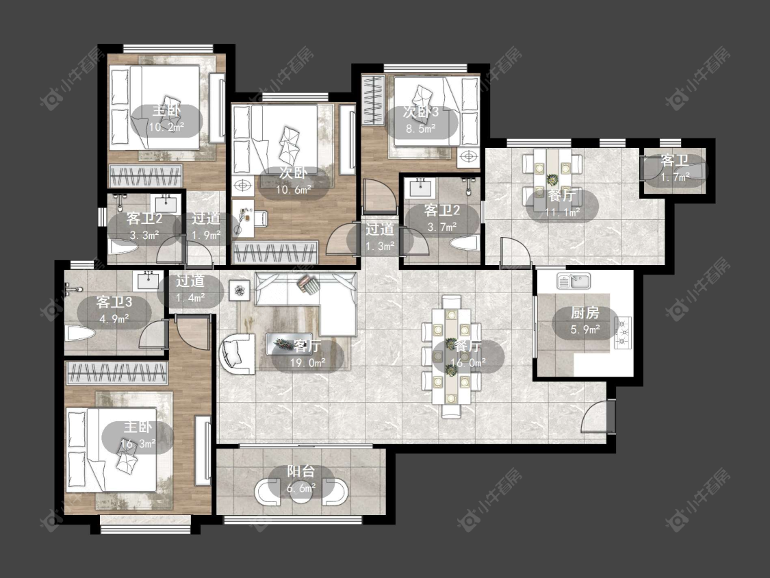 恒大名都二三期房源户型图 丹阳恒大名都二三期在售二手房源户型图_小牛看房