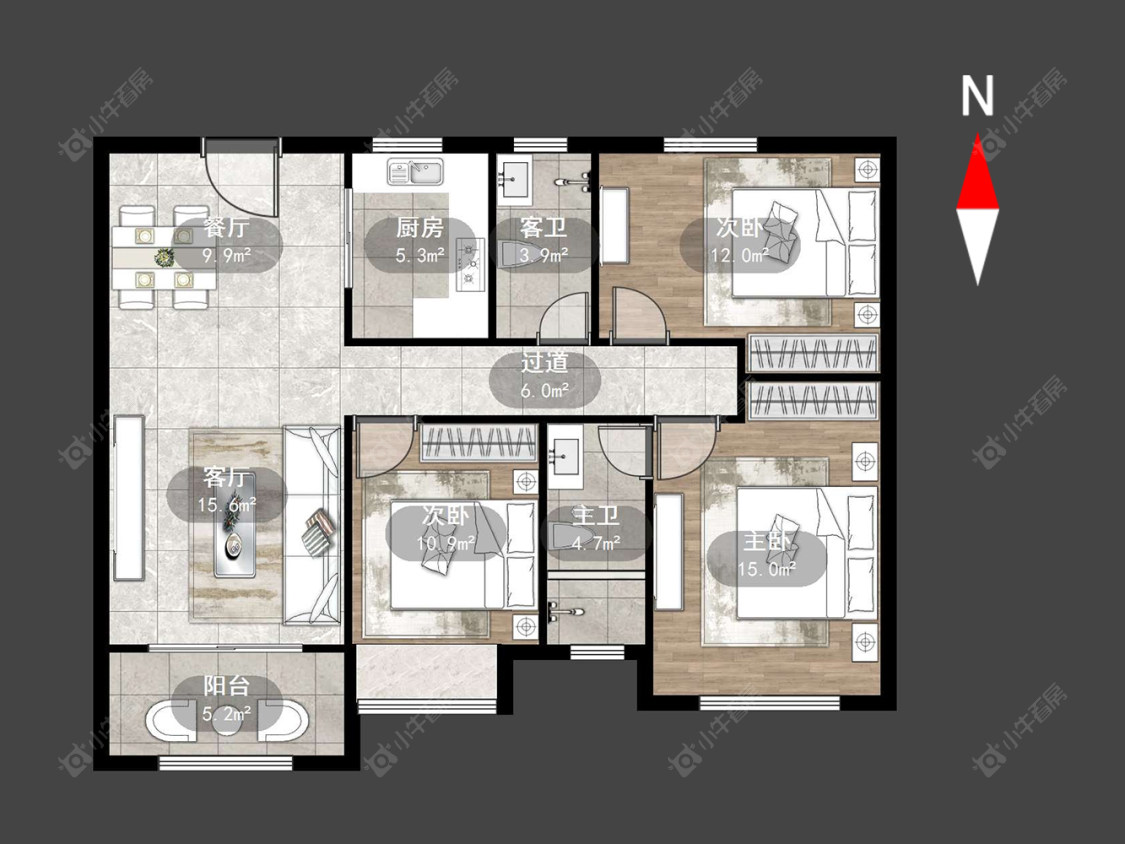 常州晋陵文禧在售二手房源户型图_小牛看房