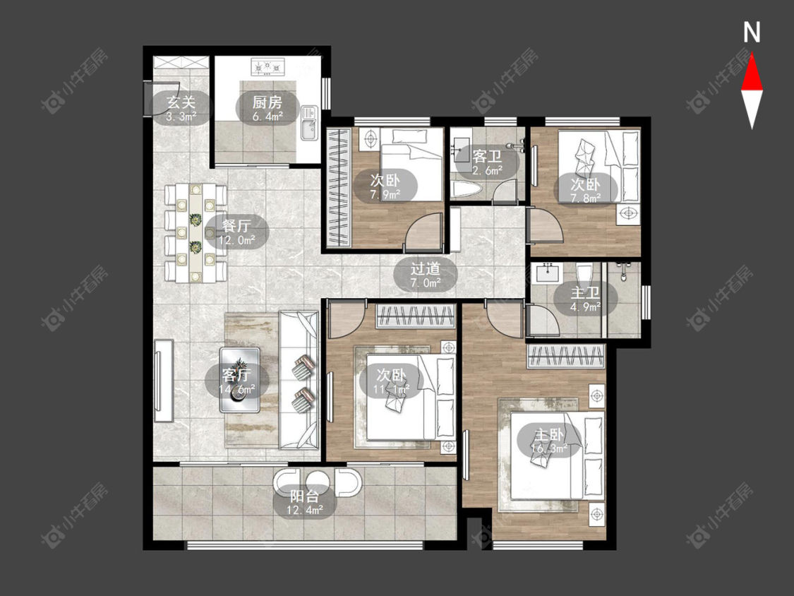 常州新城桃李郡在售二手房源户型图_小牛看房
