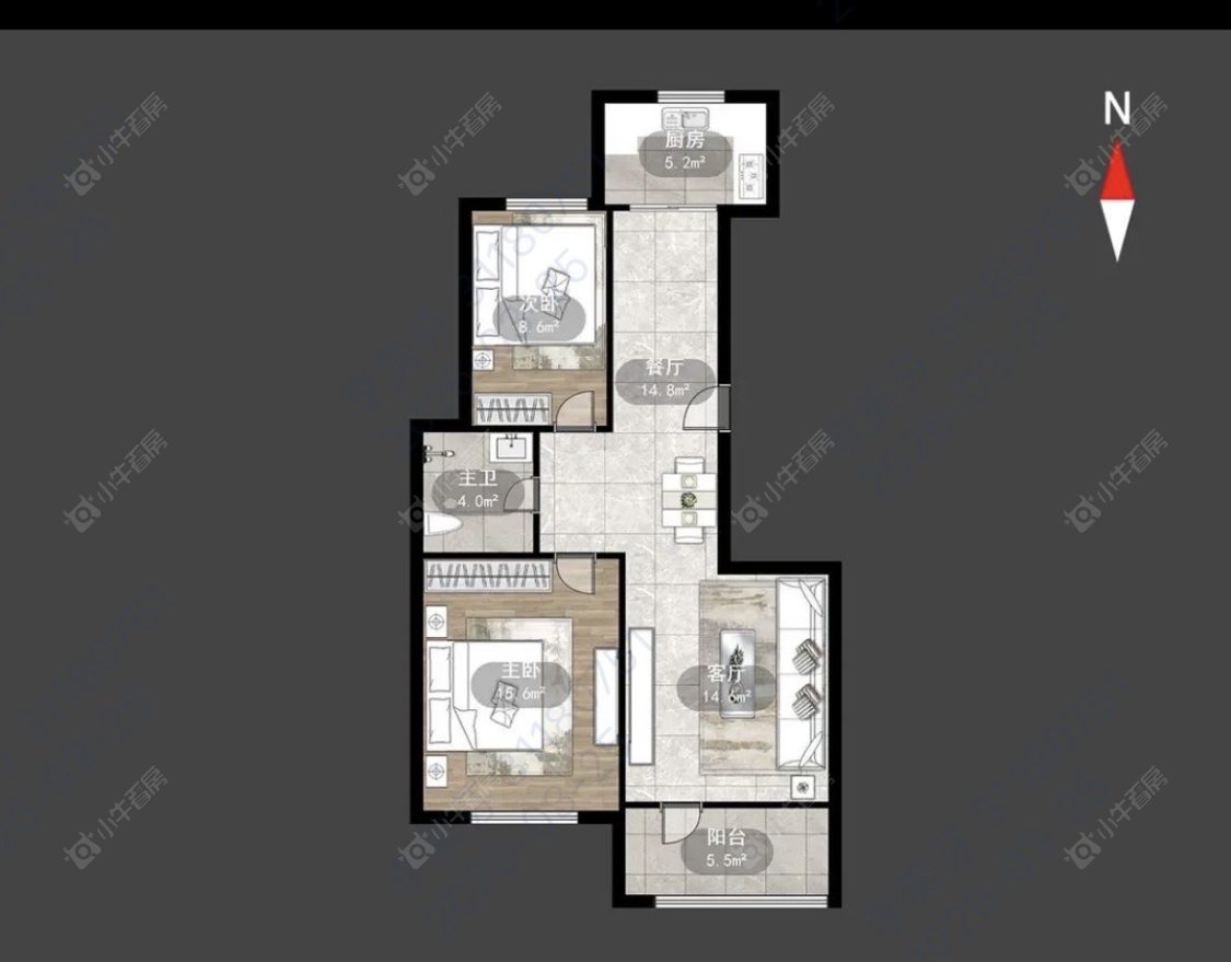常州锦阳花苑在租房源户型图_小牛看房
