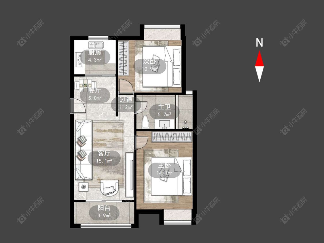 常州飞龙新苑在售二手房源户型图_小牛看房