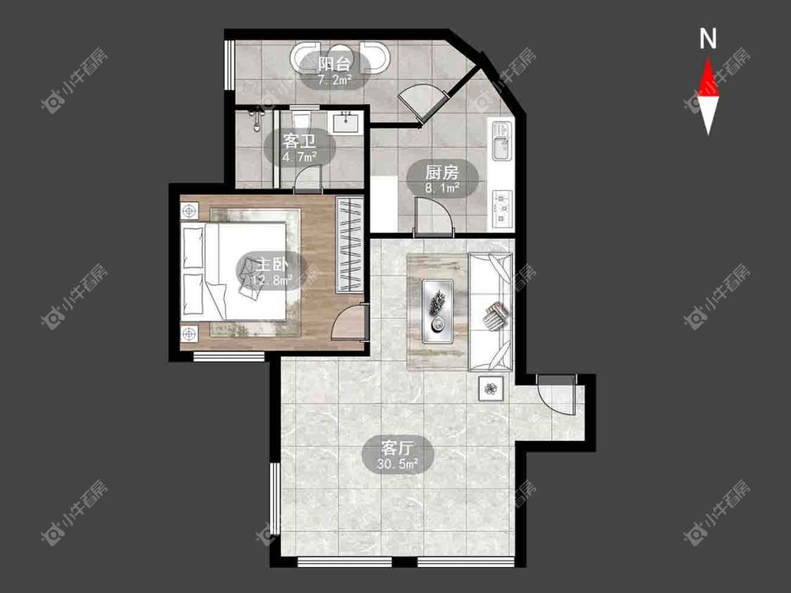 常州福康宁花园在租房源户型图_小牛看房