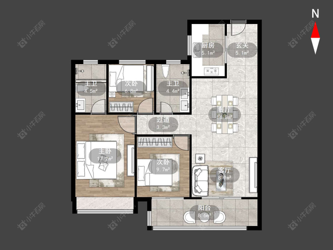 常州锦上香郡在售二手房源户型图_小牛看房