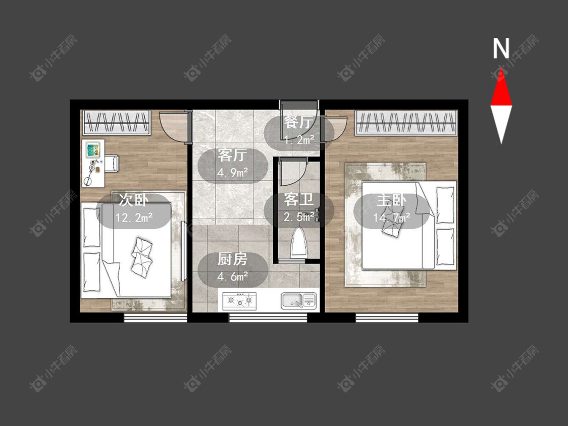 常州工房北区在售二手房源户型图_小牛看房