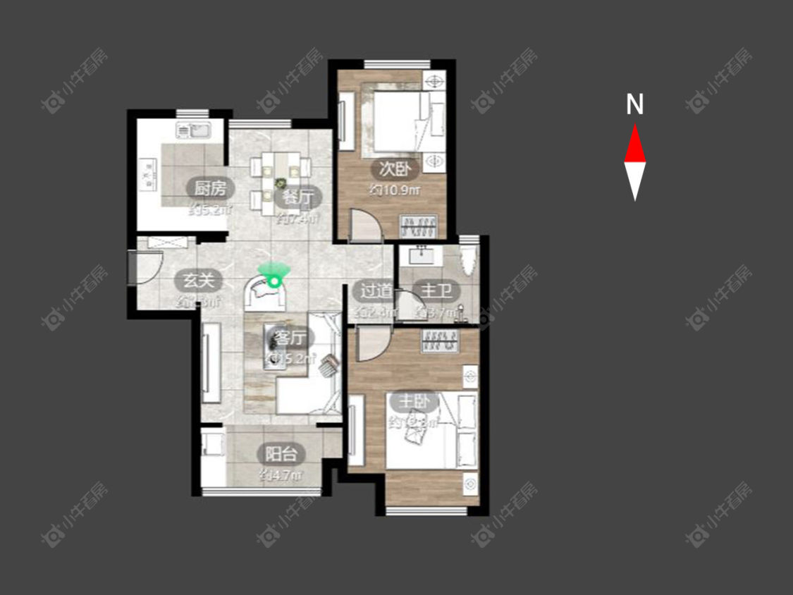 常州清水湾花园三期在售二手房源户型图_小牛看房