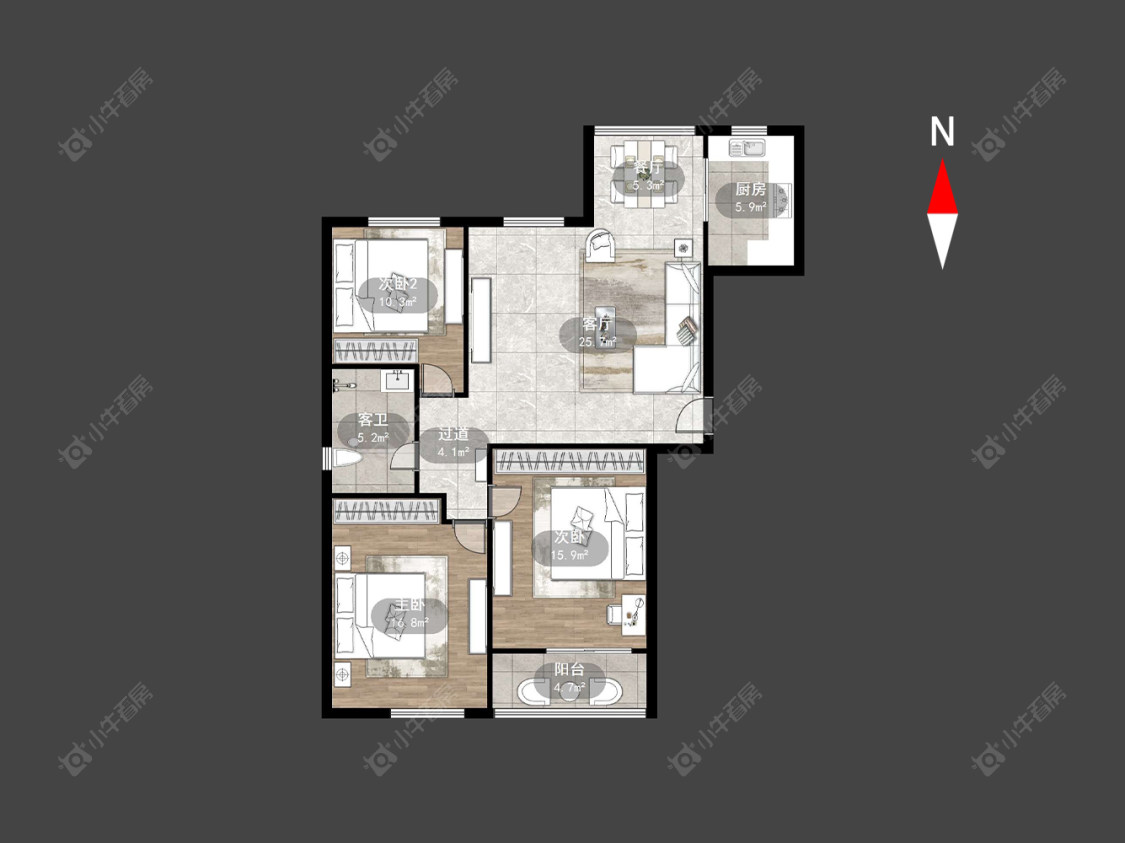 青山湾南区房源户型图 常州青山湾南区在售二手房源户型图_小牛看房