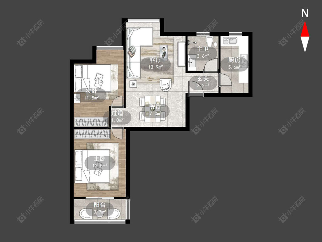 常州蓝天新苑在售二手房源户型图_小牛看房