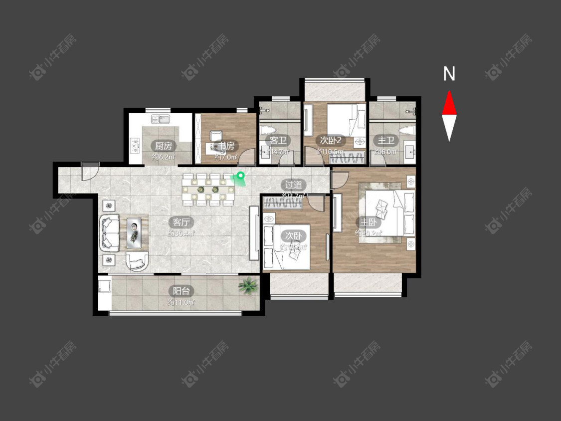常州龙湖景粼天著在售二手房源户型图_小牛看房