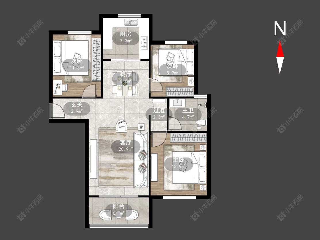 华润国际三期房源户型图 常州华润国际三期在售二手房源户型图_小牛看房