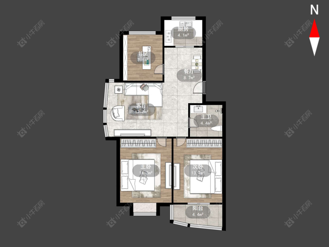 常州新奥佳园在售二手房源户型图_小牛看房