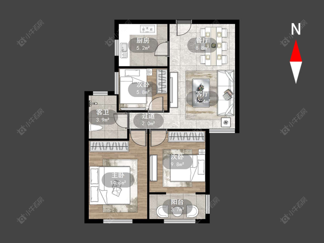 常州中奥珑郡在售二手房源户型图_小牛看房