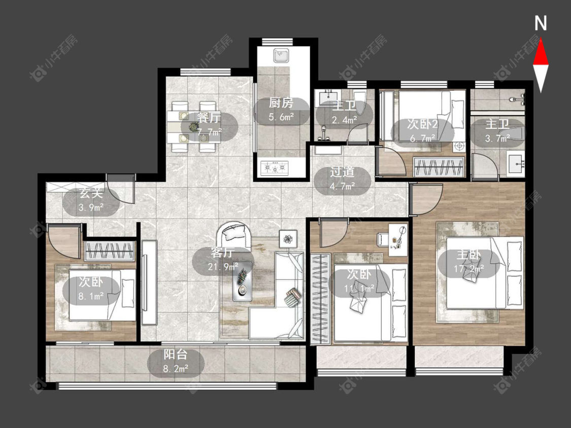 常州保利和光晨樾在售二手房源户型图_小牛看房