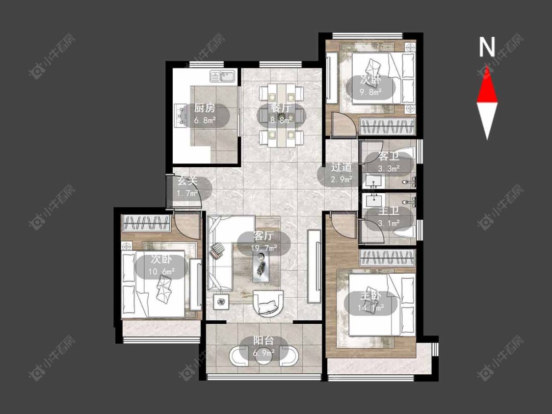 常州荣盛御府在售二手房源户型图_小牛看房