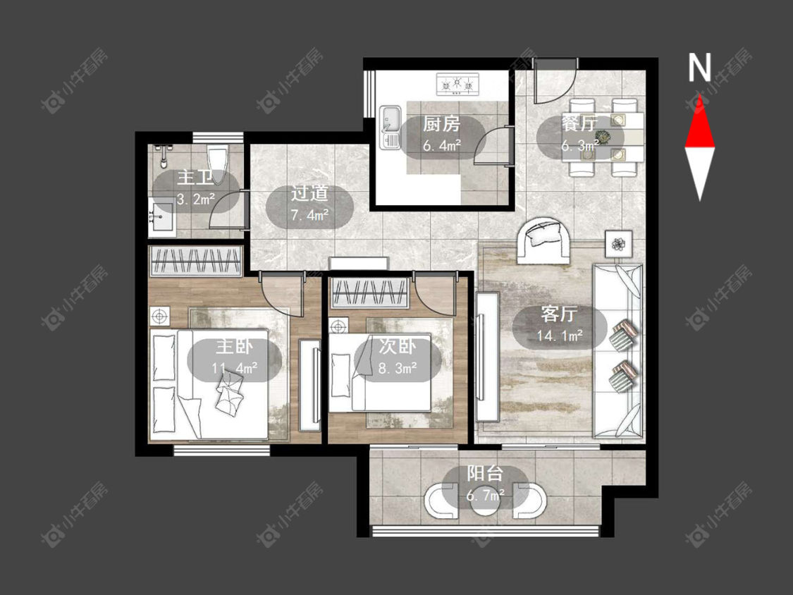 常州观湖名轩在售二手房源户型图_小牛看房