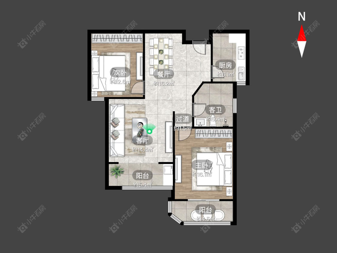 常州中央花园在售二手房源户型图_小牛看房